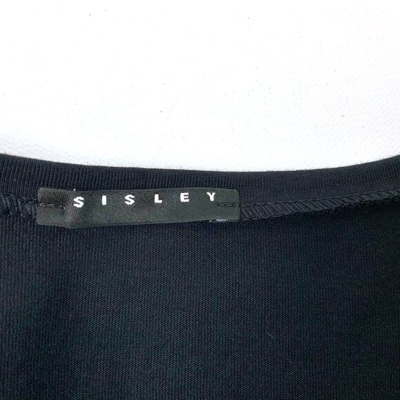 New Sisley Women's Black T-Shirt Floral Print Sz M - Picture 3 of 16